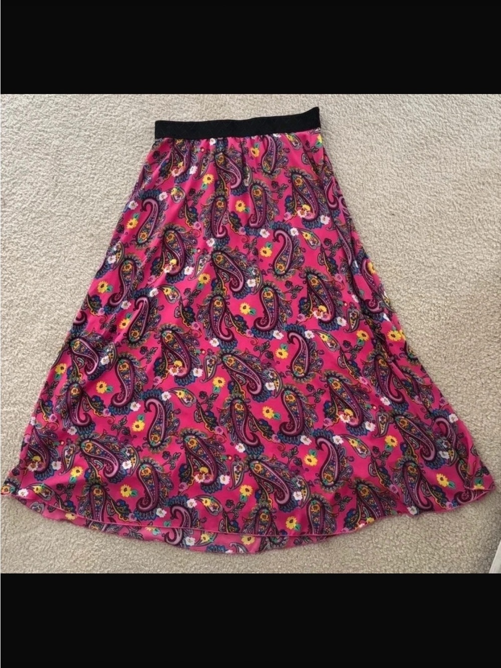 Women's Pink Paisley A-Line Skirt - Lularoe